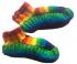Rainbow Wool Tibetan House Slippers - Handknit - Fleece Lined
