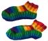 Rainbow Wool Tibetan House Slippers - Handknit - Fleece Lined