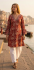 Paisley Print Kaftan Top Soft Indian Cotton Block Print Ruby Red Sizes 8 - 16