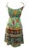 Cotton Colourful Short Sundress - Turquoise Exotic Hattie Bird Print - Fair Trade