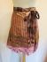 Fair Trade Short Sari Silk Reversible Tiered Wrap Skirt - Hot Pink / Pale Pink Design