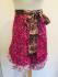 Fair Trade Short Sari Silk Reversible Tiered Wrap Skirt - Hot Pink / Pale Pink Design