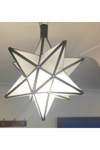 Moroccan Star Lampshade with white glass from Marrakesh - 2 sizes Moroccan Star Lampshade with white glass from Marrakesh - 2 sizes