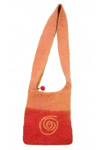 Fair Trade Hand Made Pink Eternal Spiral Felt Shoulder Bag Fair Trade Hand Made Pink Eternal Spiral Felt Shoulder Bag