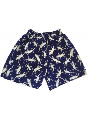 Kids Blue & White Gecko Design Shorts Ages 1 - 5 - Fair Trade