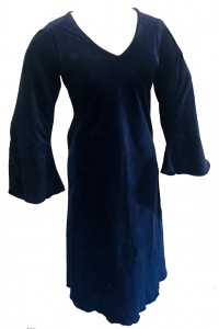 Royal Blue Vintage Velvet V Neck Party Dress - Fair Trade