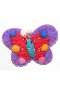 Hand Embellished Felt Butterfly Brooch - Fair Trade