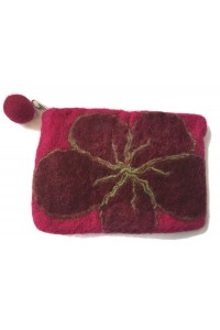 Extra Large Felt Flower purse - Handmade - 100% wool - various colours - Fairtrade