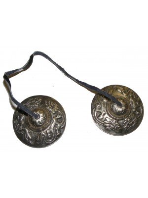 Naga - Tibetan Dragon  Tibetan Buddhist Tingsha ( Buddhist cymbals) with satin carry bag  - Fair Trade 