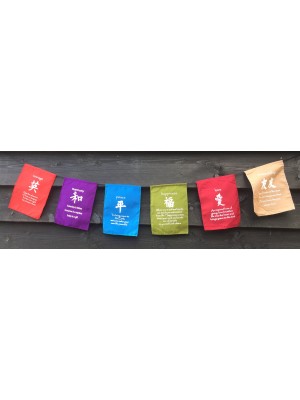 Feng Shui Meditation Prayer Flags - Multicoloured - Hand Made in Bali - Fair Trade
