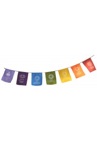 Chakra Meditation Prayer Flags - Multicoloured - Hand Made in Bali - Fair Trade