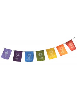 Chakra Meditation Prayer Flags - Multicoloured - Hand Made in Bali - Fair Trade