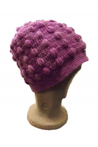 Fair Trade New Style Lilac Violet Bobbly Bobble Hat - Fleece lined - Hand Knitted - 100% Fairtrade Wool Fair Trade New Style Lilac Violet Bobbly Bobble Hat - Fleece lined - Hand Knitted - 100% Fairtrade Wool