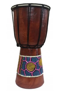Authentic Dot Painted 20 cm high Hand Carved Djembe Drum - Fair Trade