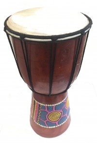 Authentic Dot Painted 30 cm high Hand Carved Djembe Drum - Fair Trade