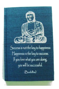 Blue Buddha Affirmation Hardback Notebook - Unlined Pure White Paper - 54 Sheets - Fair Trade