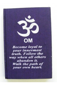 Purple Om Affirmation Hardback Notebook / Journal - Unlined Pure White Paper - 54 Sheets - Fair Trade