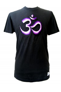Fair Trade Embroidered Classic Purple Om T Shirt ( Black T Shirt)