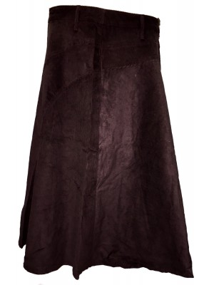 Fair Trade Fashionable Corduroy Annie Maxi Skirt - Chocolate Brown