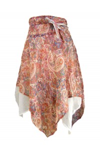 Fair Trade Cream & Pink  Josie Jungli Wrap Skirt