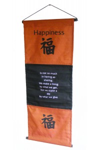 Red / Orange Happiness Affirmation Wall Hanging / Banner