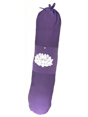Colourful Cotton Yoga Mat Bag with Shoulder Strap - Lotus Flower Print - Fair Trade comes in Blue, Purple or Red