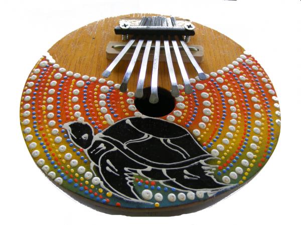 Brightly Painted Coconut  Kalimba / Thumb piano / Mbira