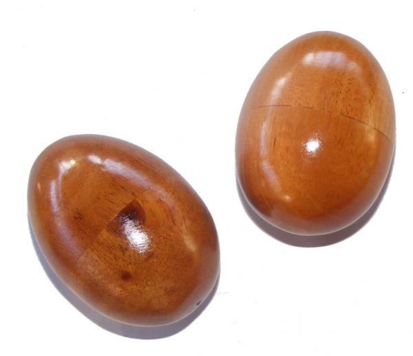 Wooden Shaky Eggs Natural Egg Shakers- pair - Handmade in Bali - Mellow Sound