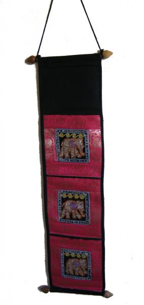 Thai Pink Sequined Elephant Letter Holder/ Banner - Fair Trade