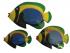 Shoal of 3 Colourful Wooden Hand painted Balinese Tropical Kissing Fish Ornament