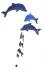Fair Trade Hand Painted Blue School of  Dolphin Mobile