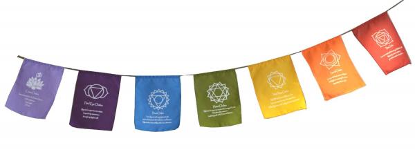 Chakra Meditation Prayer Flags - Multicoloured - Hand Made in Bali - Fair Trade