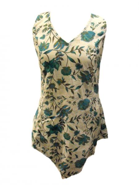 Cotton Flower Print Sleeveless Hankerchief Top - Beautiful Emma Print - Fair Trade