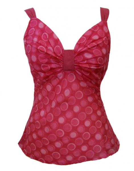 Pink Cotton Strappy Top - 100% Cotton Beautiful  Geometric Karen Print - Fair Trade