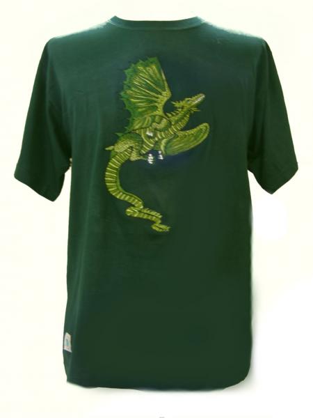 Fair Trade Embroidered Green Dragon T Shirt ( Green T Shirt)