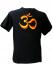Fair Trade Embroidered Classic Orange Om T Shirt ( Black T Shirt)