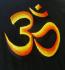 Fair Trade Embroidered Classic Orange Om T Shirt ( Black T Shirt)