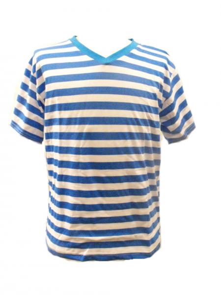 Fair Trade 100% Cotton Classic Stripey Blue / White Mens T Shirt