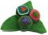 Stylish Stylised Triangular Hand made Felt Swirly Flower Brooch - Fair Trade