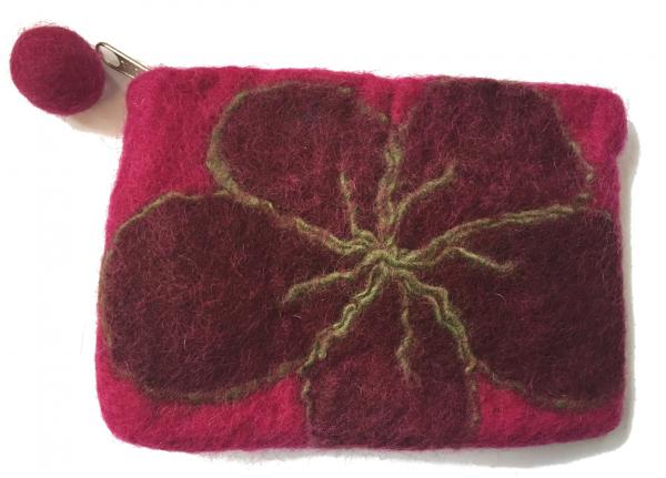 Extra Large Felt Flower purse - Handmade - 100% wool - various colours - Fairtrade
