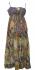 Long Cotton Summer Maternity Dress  - Earthy Brown Print  - Fair Trade 