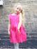 Cotton Classic Girls Dress with ties - 100% Cotton - Pink Heart Print  - Fair Trade