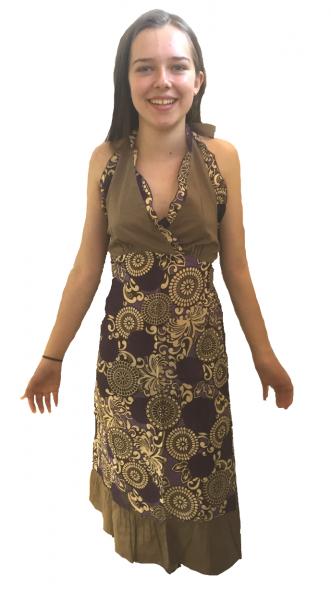 Feminine Purple Paisley Print Yvetta Summer Dress - Fair Trade 100% Cotton 