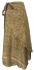 Fair Trade Full Length Vintage Sari Silk  Reversible Wrap Skirt - Orange / Green Design