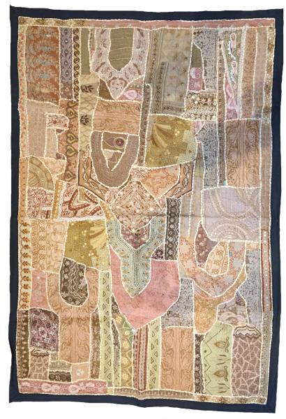 Rajasthani Embroidered Extra Large Wall Hanging - Beautiful Sandy Brown Traditional Rajasthani Design - Unique Work of Art