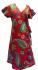 Red Exotic Flower Soft Cotton Wrap Dress / Over Dress / Cover Up - Fair Trade from Rajasthan, India