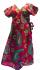 Dark Pink Exotic Flower Soft Cotton Wrap Dress / Over Dress / Cover Up - Fair Trade