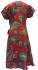 Dark Pink Exotic Flower Soft Cotton Wrap Dress / Over Dress / Cover Up - Fair Trade