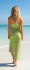 Sarong Beach Coverup Batik from Bali Large Size Pale Green & Pink Flowers