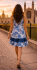  Short Cotton Blue / White Flower Print Sundress / Short Shift Dress - Fair Trade